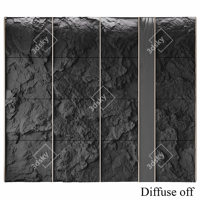 Stone Wall Panel Set, Displacement-Enabled 3D model image 3