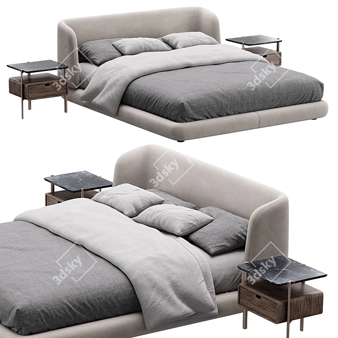 Sleek Modern Virgin Sofa Design 3D model image 1