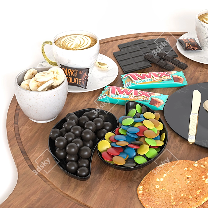 Delicious Food Scene 3D Model 3D model image 2