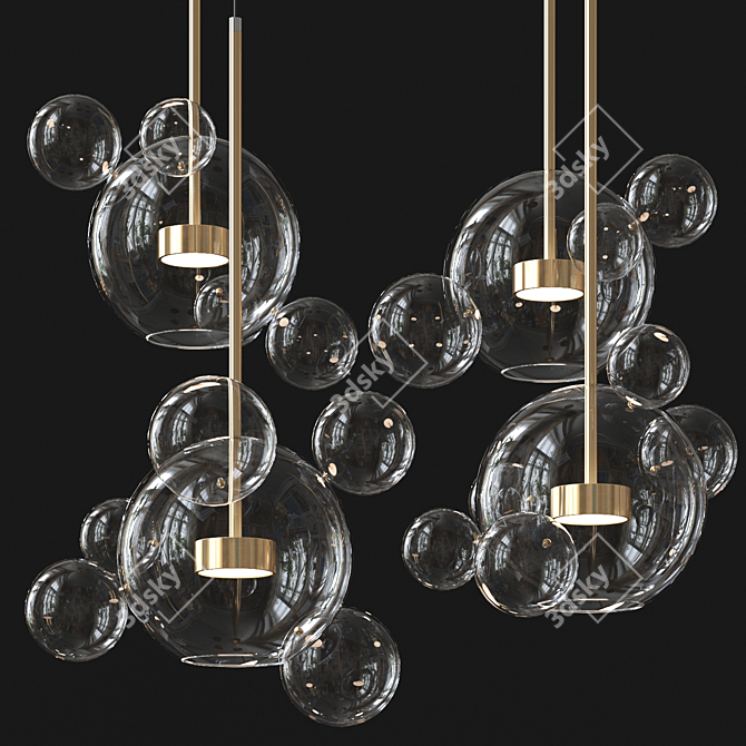 Giopato Coombes LED Ball Chandelier 3D model image 1