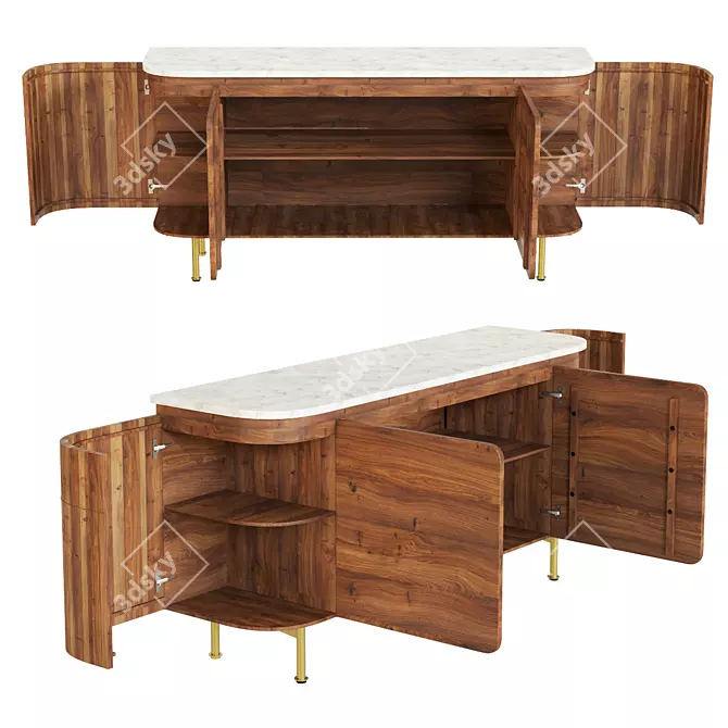 elegant Grace sideboard in Kare 3D model image 2