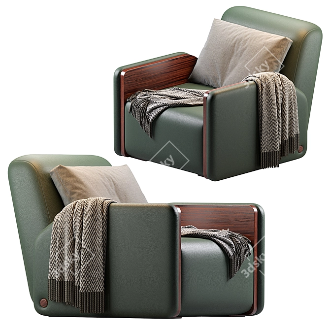 Contemporary Oscar Armchair 2013 Classic 3D model image 2