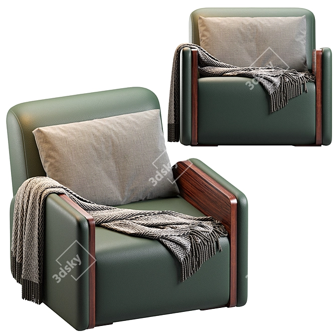 Contemporary Oscar Armchair 2013 Classic 3D model image 4