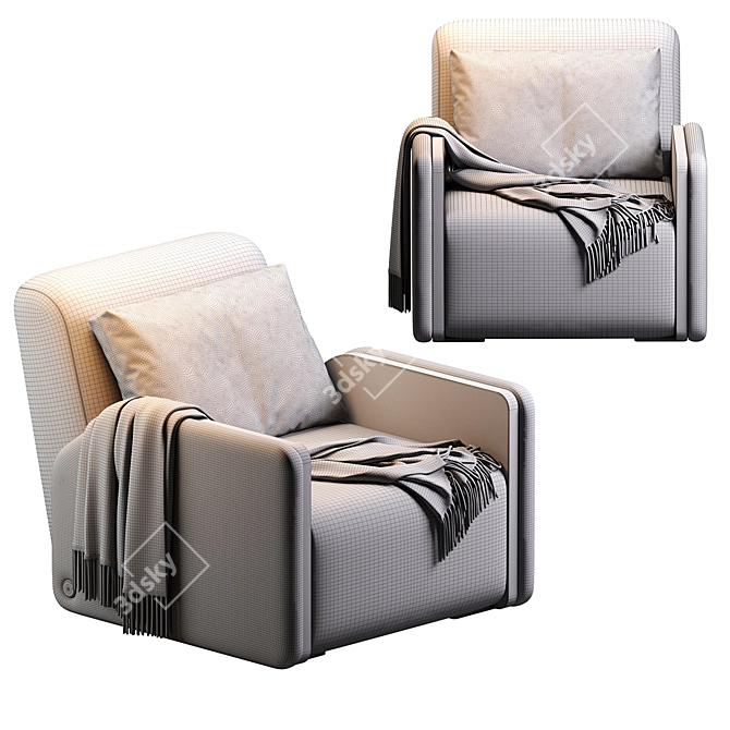 Contemporary Oscar Armchair 2013 Classic 3D model image 5