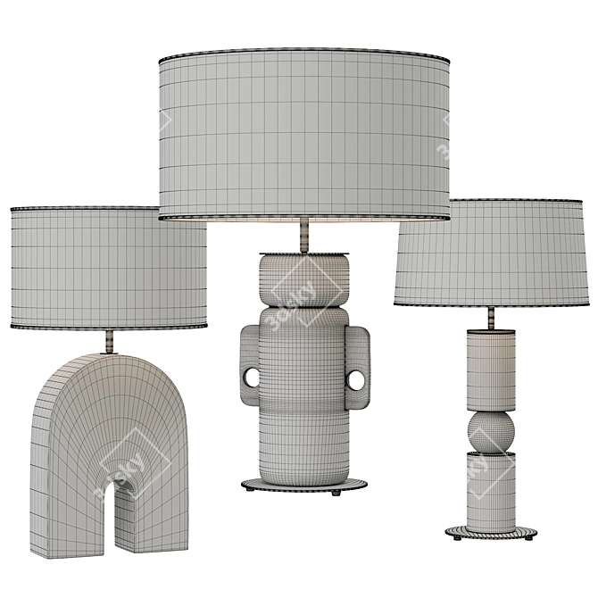 Elegant Aromas Table Lamps Set 3D model image 5