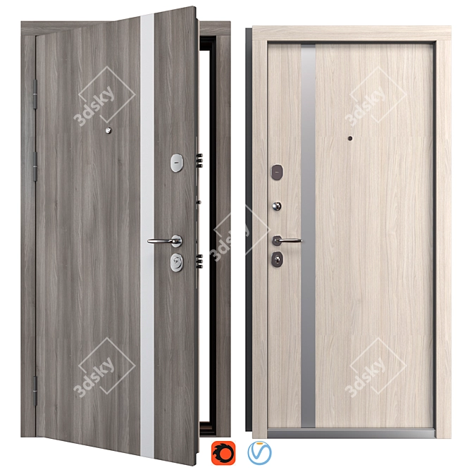 Steelguard AV-1 Metal Entry Door 3D model image 1