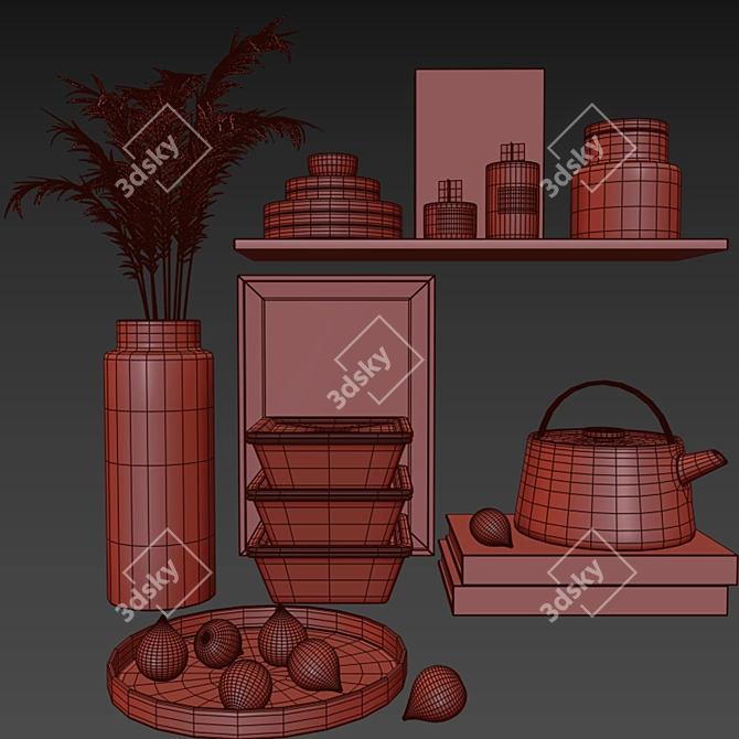 Versatile Kitchen Accessories Set 3D model image 2