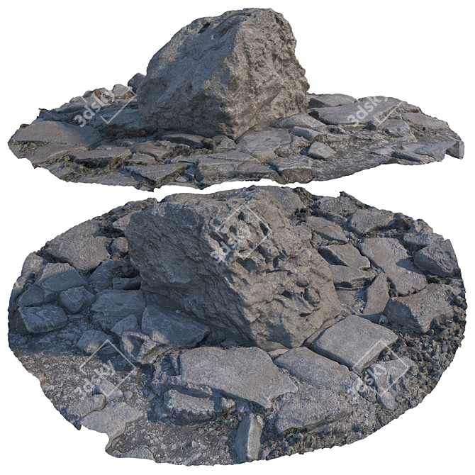 Landscaping Stone Set 83 3D model image 1