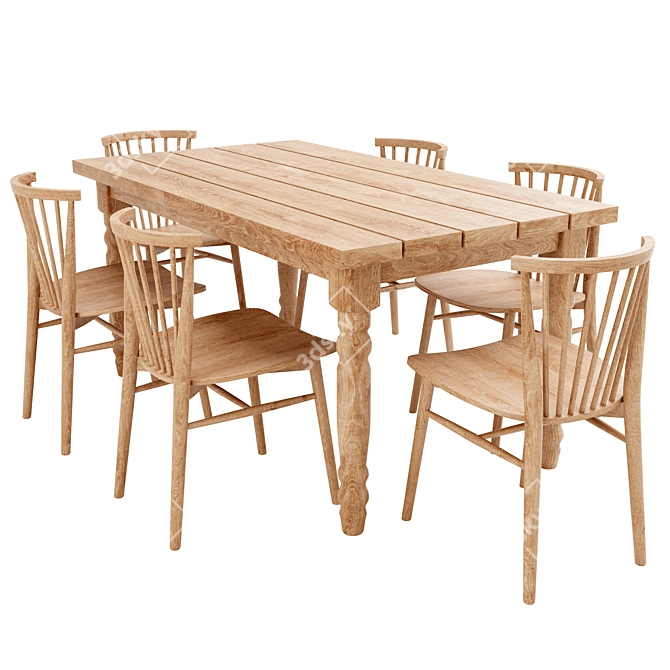 Modern Dining Table Set 181 3D model image 1