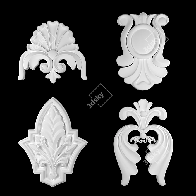 Luxury 3D Ornament Modelling Kit 3D model image 3