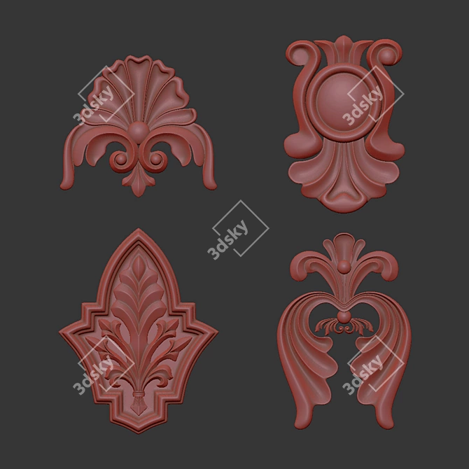 Luxury 3D Ornament Modelling Kit 3D model image 7