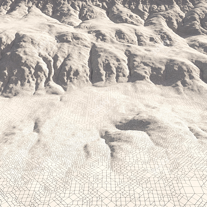 Realistic Mountain Terrain Model 3D model image 7