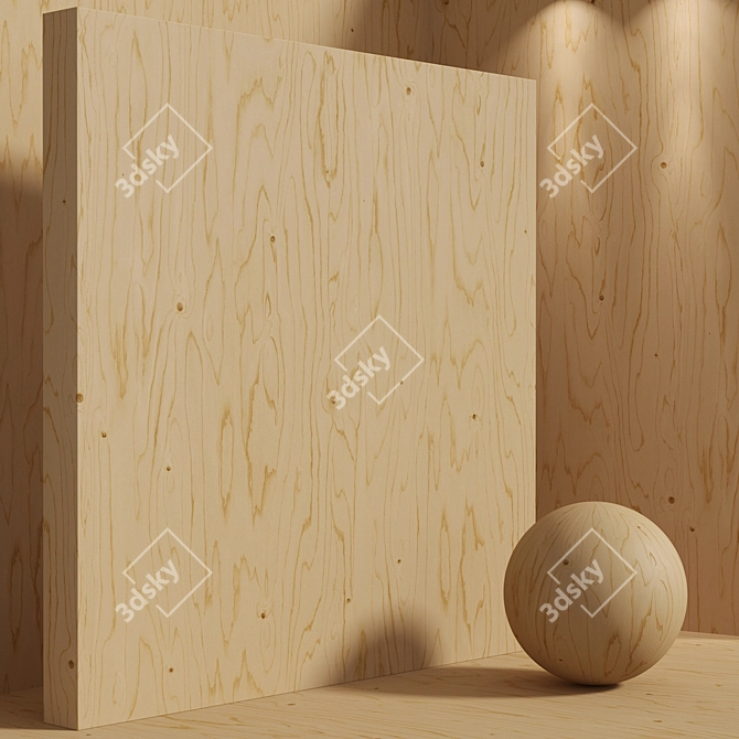 Seamless Wood Plywood Material Kit 3D model image 3