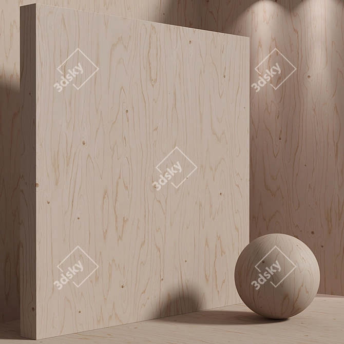 Seamless Wood Plywood Material Kit 3D model image 4