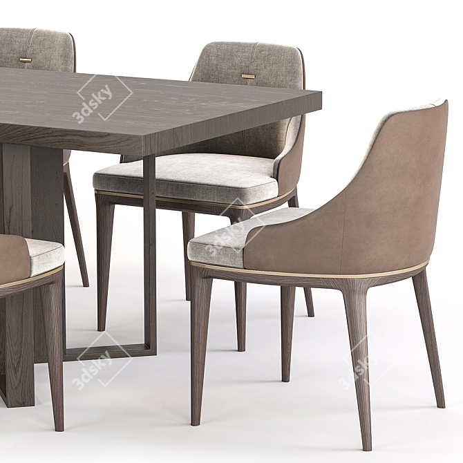 Modern Dining Set Furniture Collection 3D model image 2