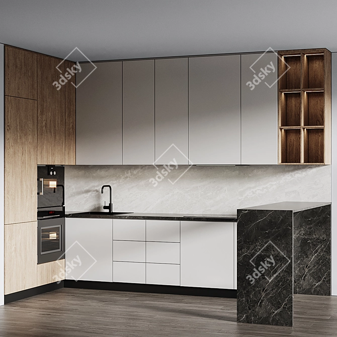 Modern Kitchen 3D Model 2015 3D model image 1