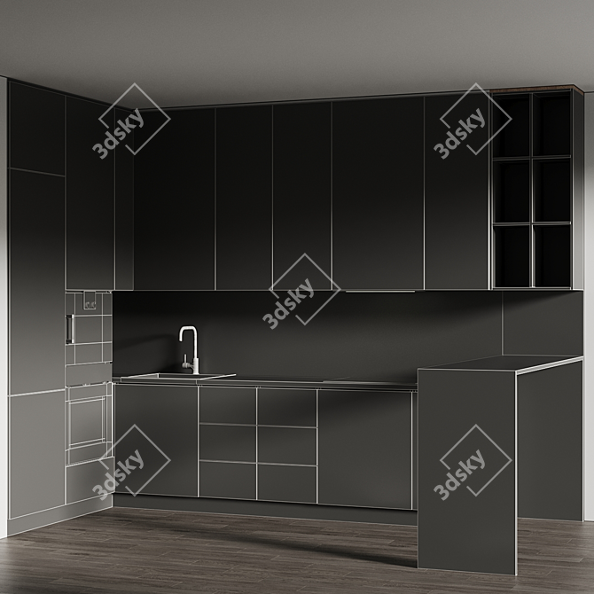 Modern Kitchen 3D Model 2015 3D model image 4