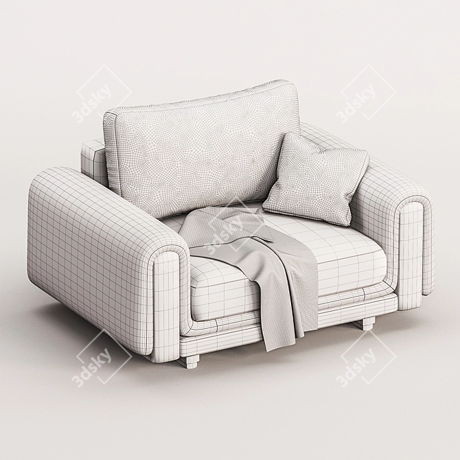 Modern Underline Loveseat 2017 Model 3D model image 4