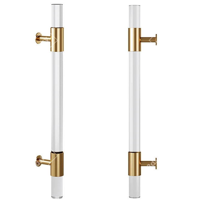 Kristal Acrylic Brass Meraki Handles 3D model image 2