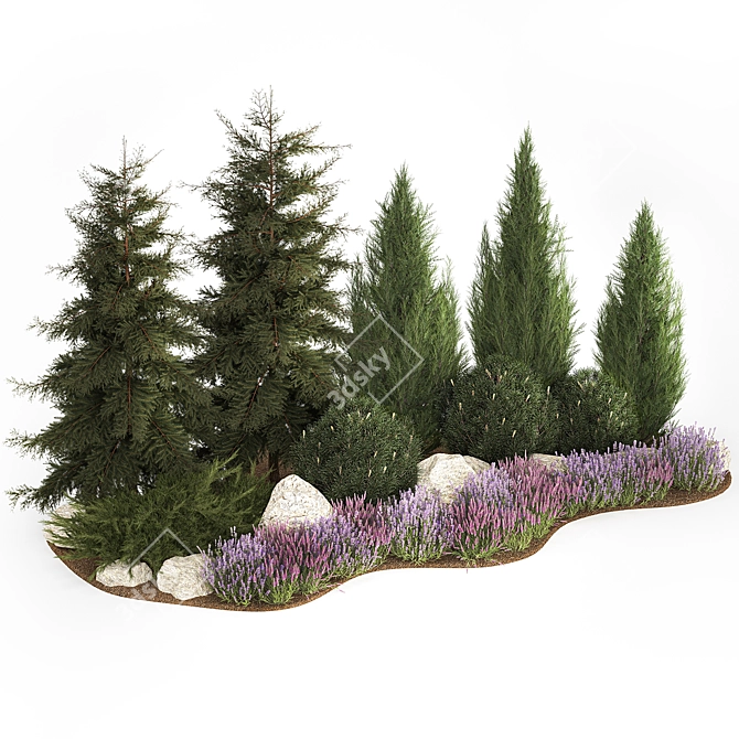 Alpine Rockery Plant Collection 3D model image 3