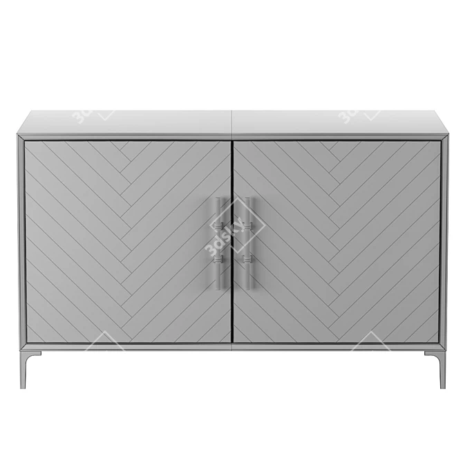 Eco-Friendly Herringbone Door Credenza 3D model image 4