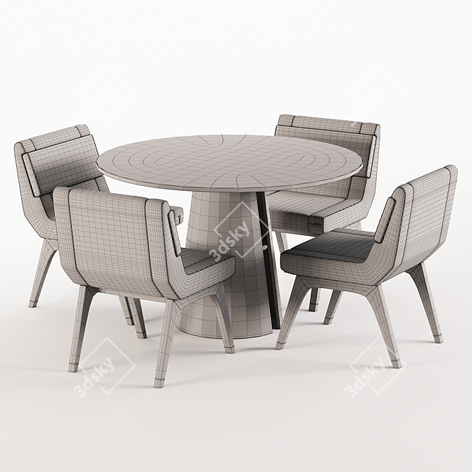 Stylish Dining Set 36 Package 3D model image 4