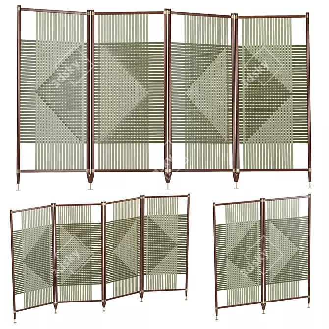 Designer Room Divider 3D Model 3D model image 4