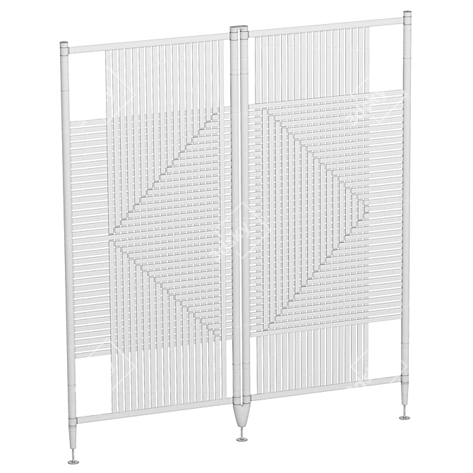 Designer Room Divider 3D Model 3D model image 5