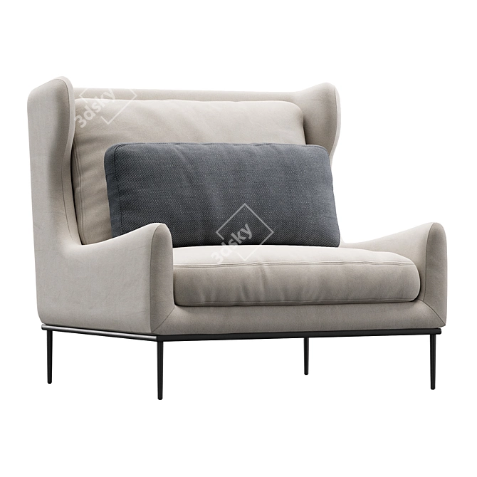 AliceByAmura Elegant Contemporary Armchair 3D model image 3