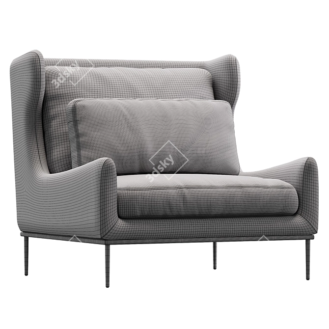 AliceByAmura Elegant Contemporary Armchair 3D model image 7