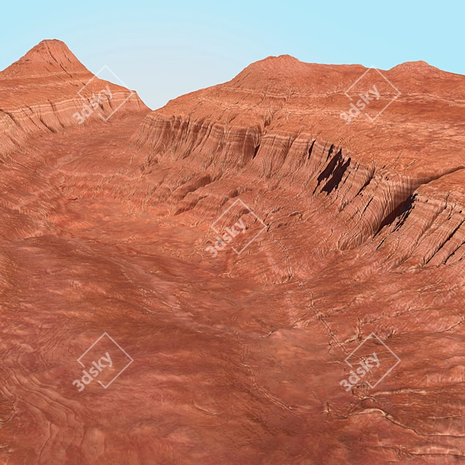 Canyon Terrain 8K Topology FBX 3D model image 5