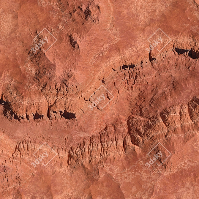 Canyon Terrain 8K Topology FBX 3D model image 6