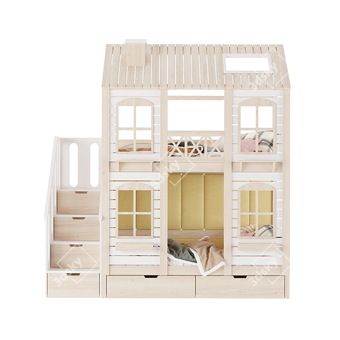 Kids' Customizable 3D Bed Model 3D model image 2