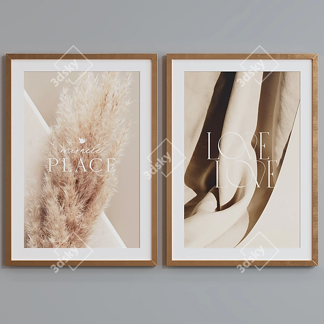 Modern Style Picture Frame Set 3D model image 2