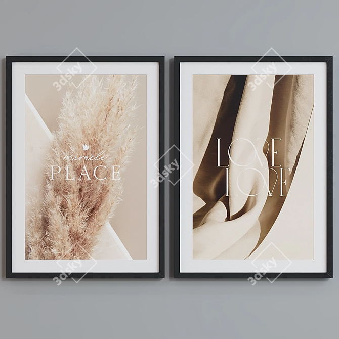 Modern Style Picture Frame Set 3D model image 4