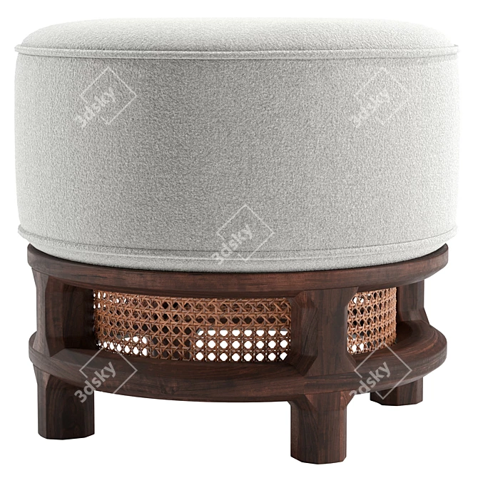 Modern Upholstered George Stool 3D model image 1