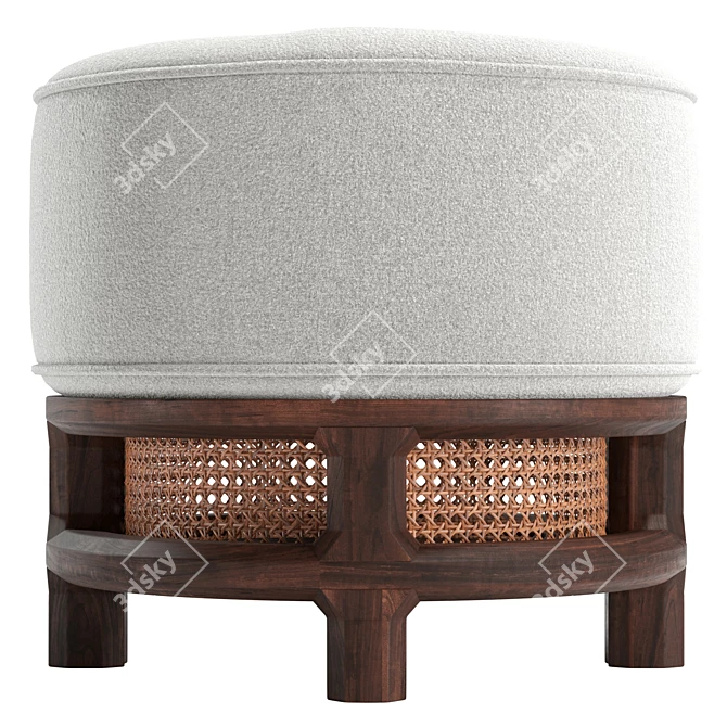 Modern Upholstered George Stool 3D model image 2