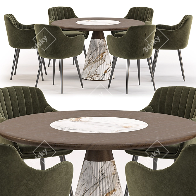 Modern Dining Set Collection 3D model image 2