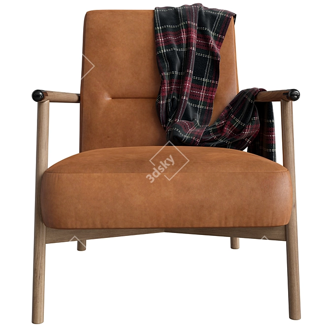 Modern Lounge Armchair, Studio Design 3D model image 2