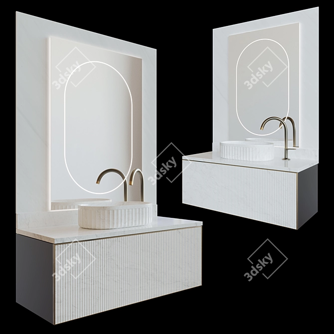 Heritage Bathroom Furniture Set 3D model image 1