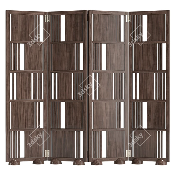 Wordsworth UV Unwrapped Folding Screen 3D model image 2