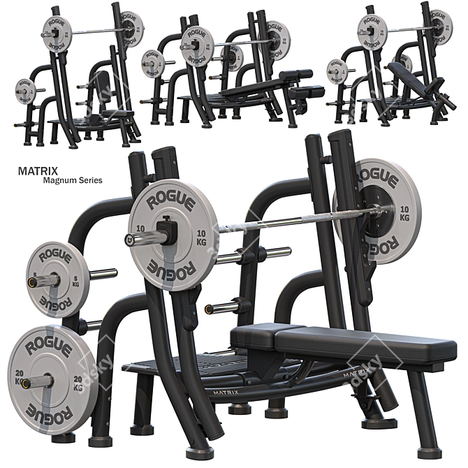 Matrix Magnum Series Benches: Strength and Precision 3D model image 1