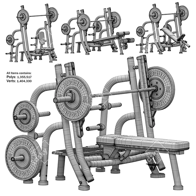 Matrix Magnum Series Benches: Strength and Precision 3D model image 7