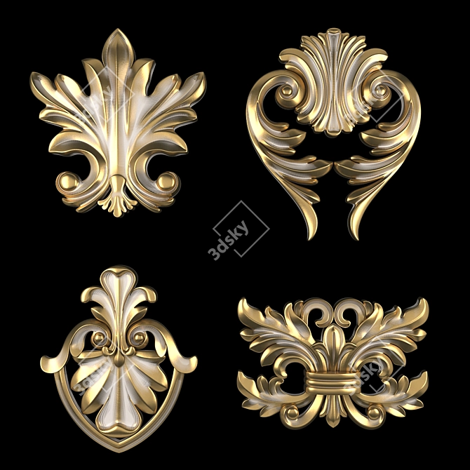 Ornament 35 Gold Gypsum Blend 3D model image 3