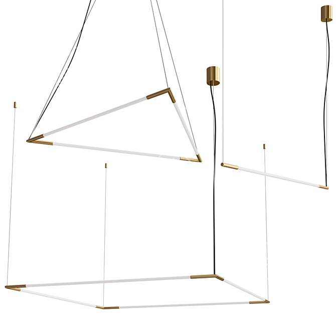 Modern Suspension Lamp Fixture 3D model image 1