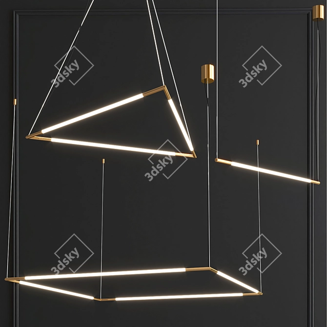 Modern Suspension Lamp Fixture 3D model image 2