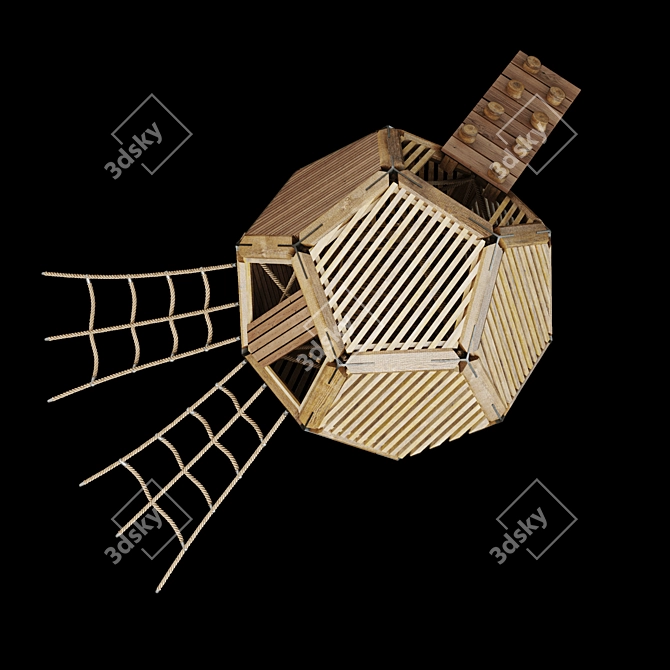 Wooden Dodecahedron Climbing Frame 3D model image 2