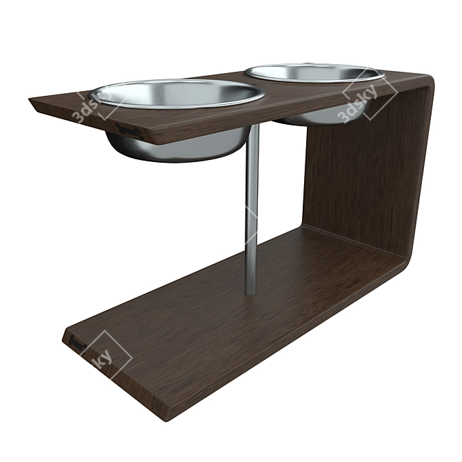 Adjustable Monochrome Bowl Stand 3D model image 4