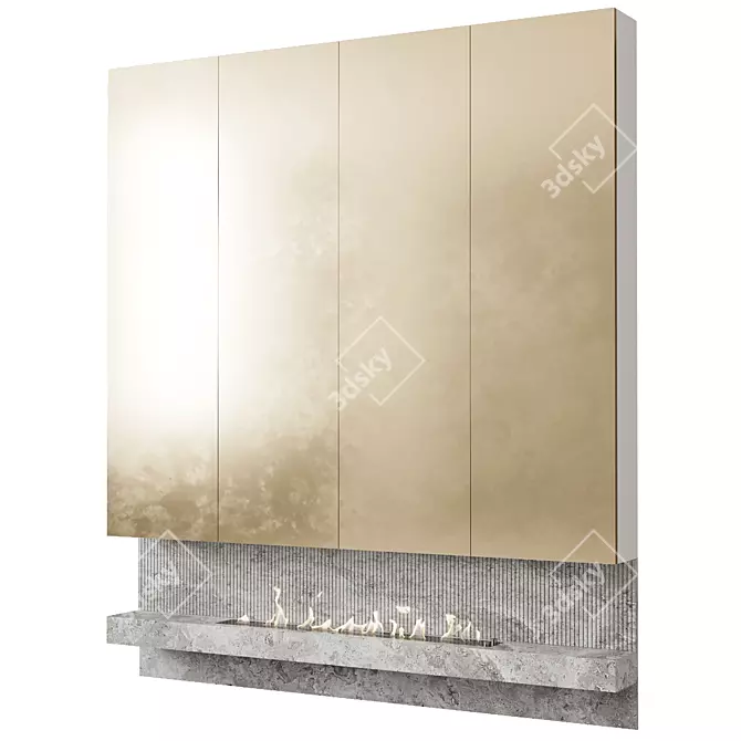 Elegance Bioethanol Fireplace, 2300x2000mm 3D model image 2