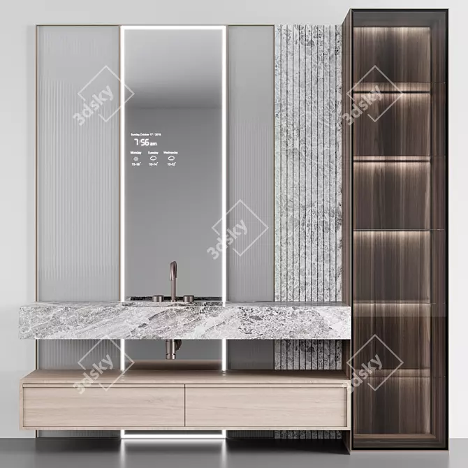 Adjustable Bathroom Vanity Console 3D model image 2